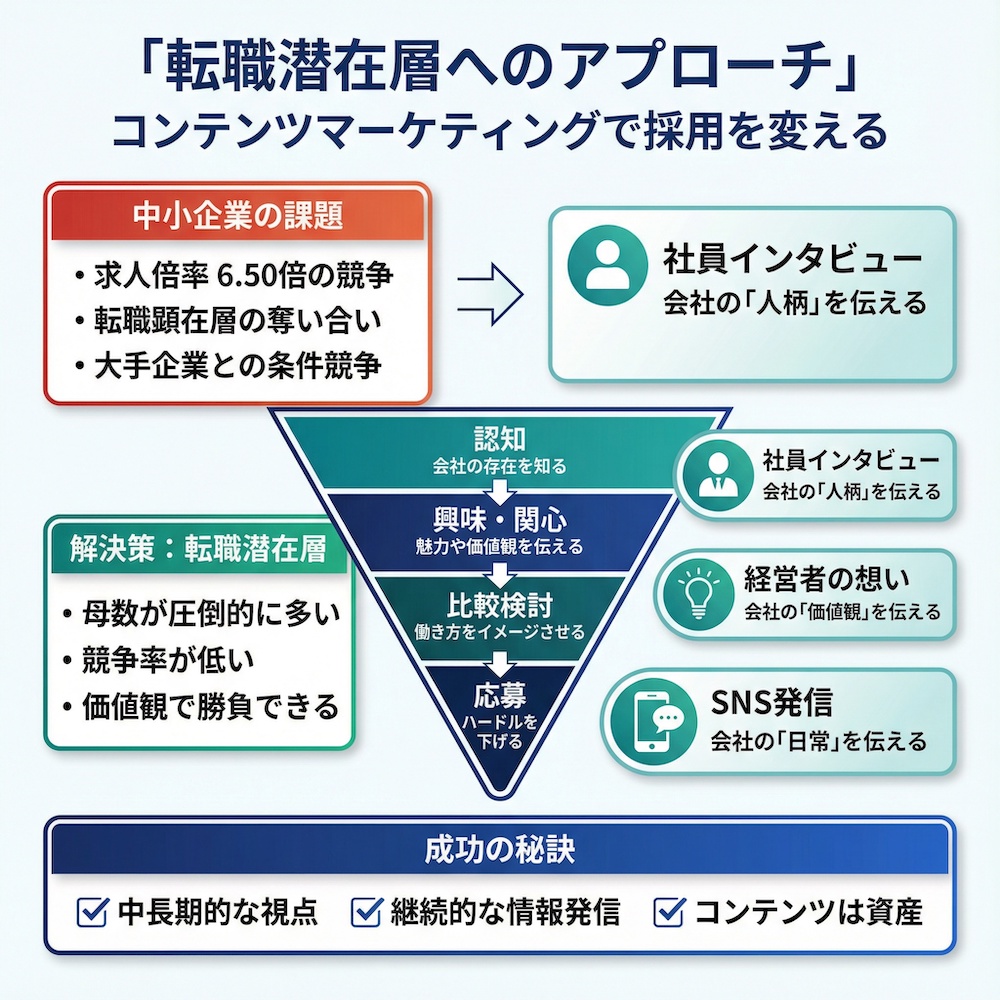 転職潜在層へのアプローチ図解