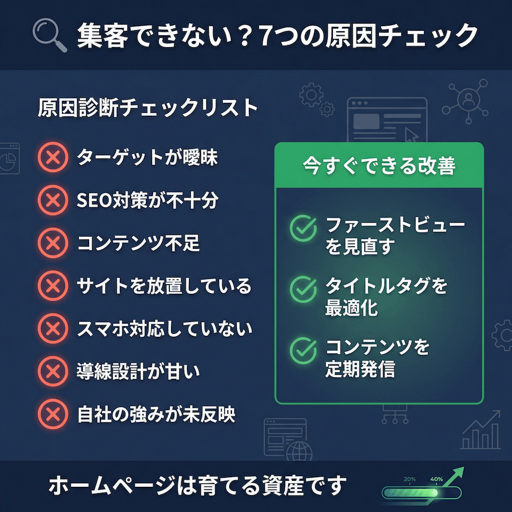 集客できない?7つの原因チェック