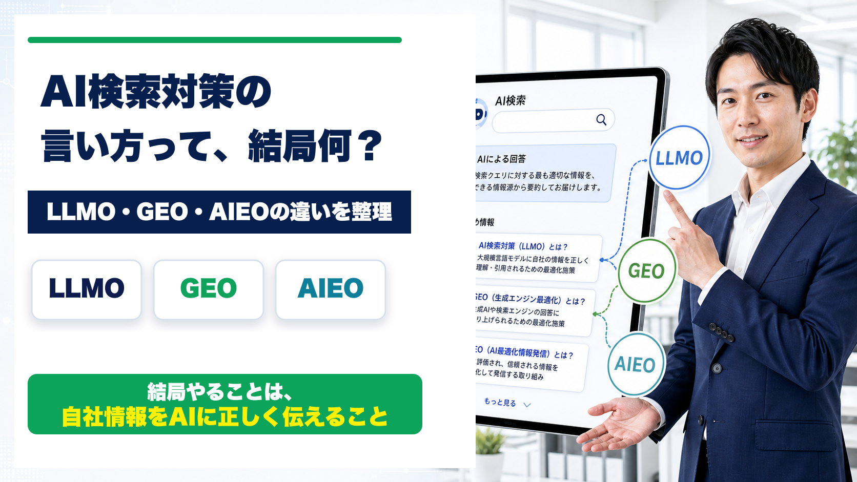 AI検索対策とは？LLMO・GEO・AIEOの違いと中小企業がやるべきこと