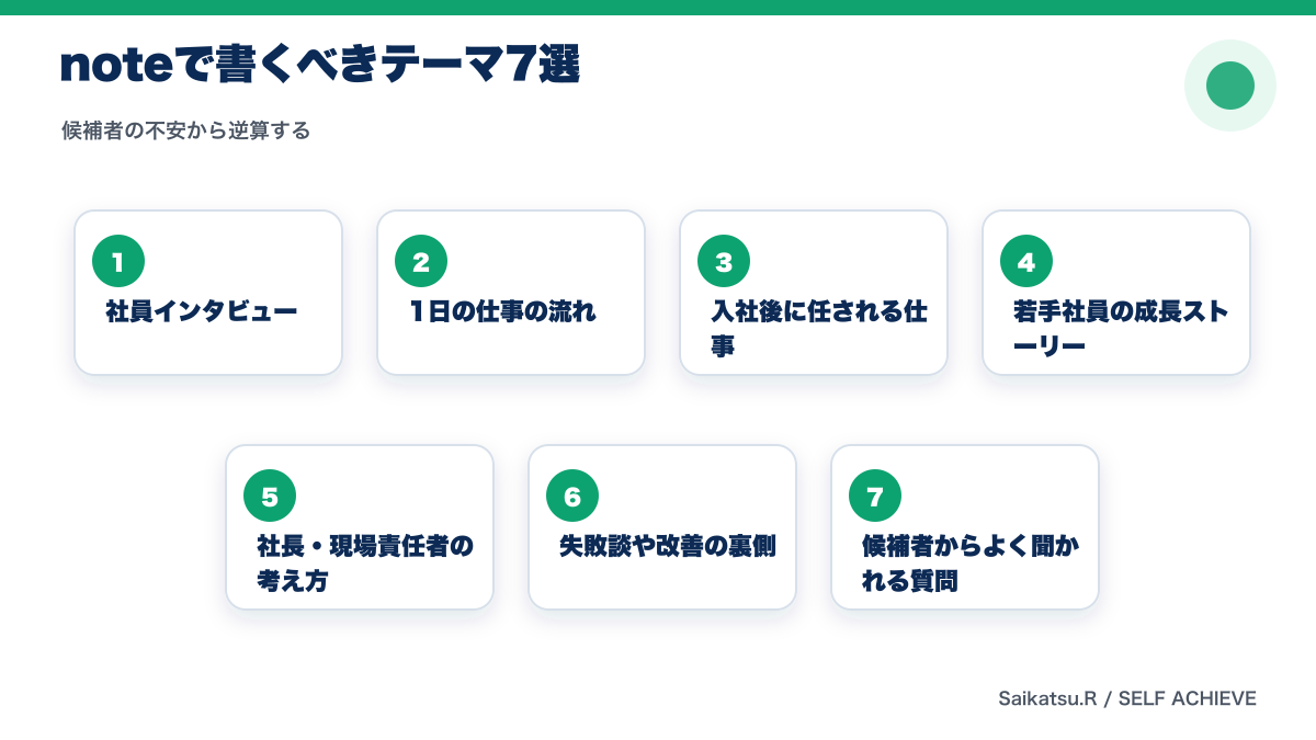 採用広報noteで書くべき投稿テーマ7選