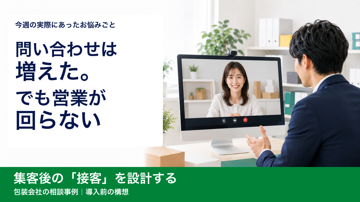 問い合わせは増えた。でも営業が回らない｜包装会社の相談から考える接客設計